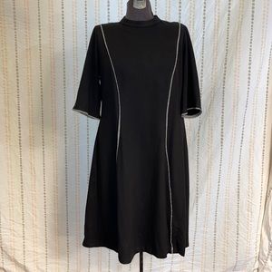 Black with herringbone stipe dress 😍